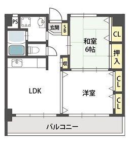 グローリーヨシダ(2LDK/7階)の間取り写真