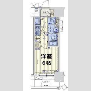 スワンズシティ大阪城ノース(1K/7階)の間取り写真