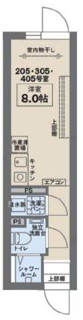 ココフラット阿佐ヶ谷(ワンルーム/4階)の間取り写真