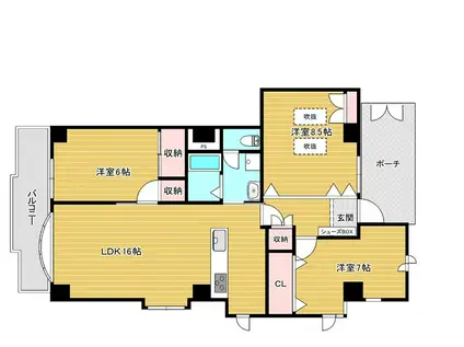T&Mビル(3LDK/3階)の間取り写真