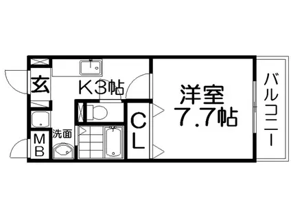 サンメルシー(1K/3階)の間取り写真