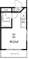 ピアメゾン駒沢(ワンルーム/2階)の間取り写真