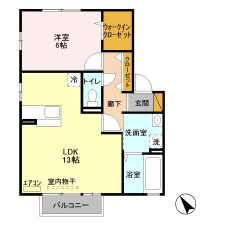 プワールおおたかの森 Ⅲ(1LDK/2階)の間取り写真