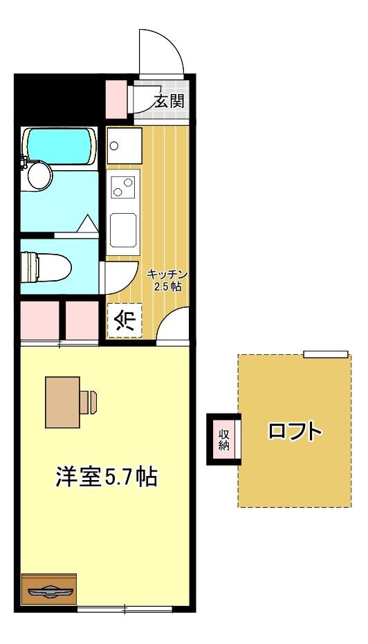 GOYA本郷(1K/1階)の間取り写真