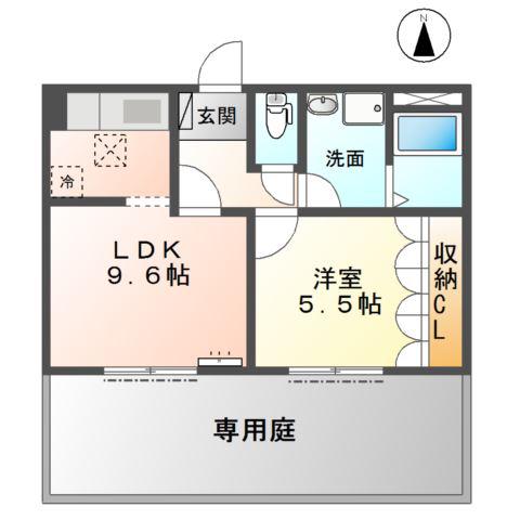 オアシスドリーム(1LDK/1階)の間取り写真