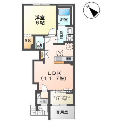 千葉市中央区大森町アパート(1LDK/1階)の間取り写真