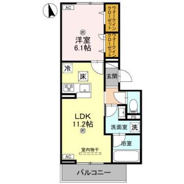 DS阿保(1LDK/3階)の間取り写真