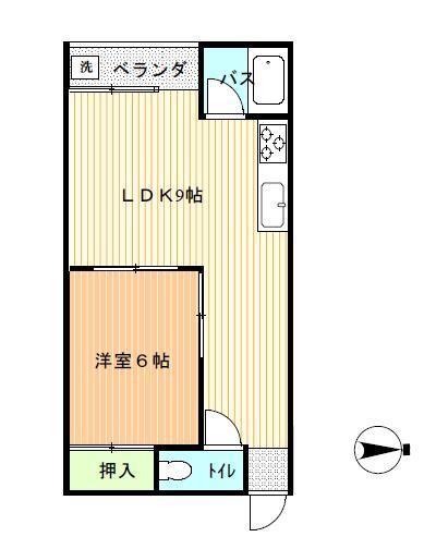 メゾン・ド・U(1LDK/2階)の間取り写真