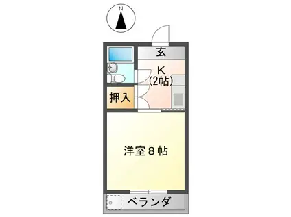 ニューサープラス和(1K/1階)の間取り写真