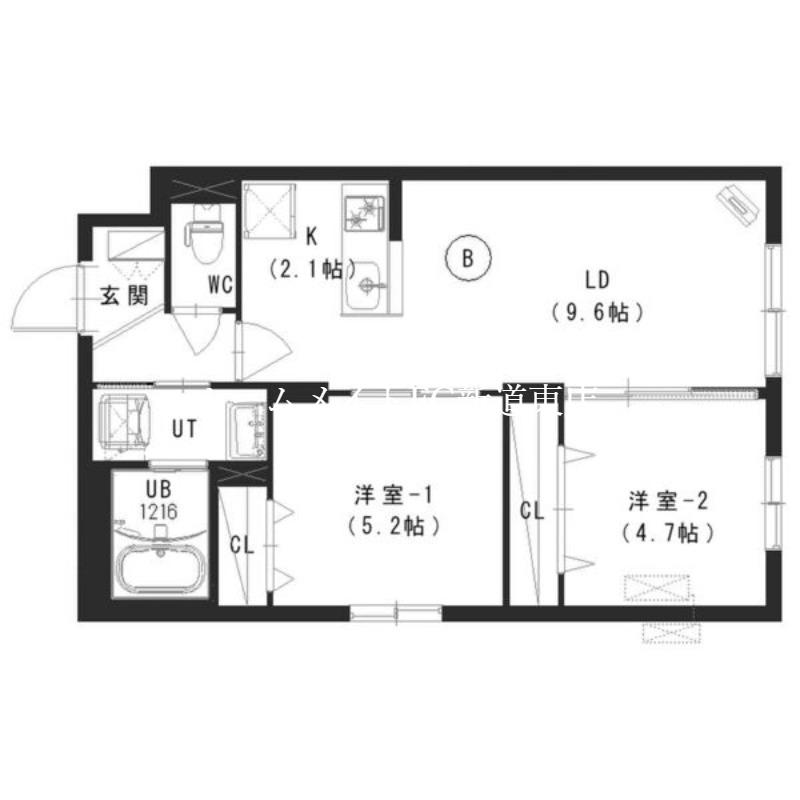  ルチアーノN35(2LDK/1階)の間取り写真