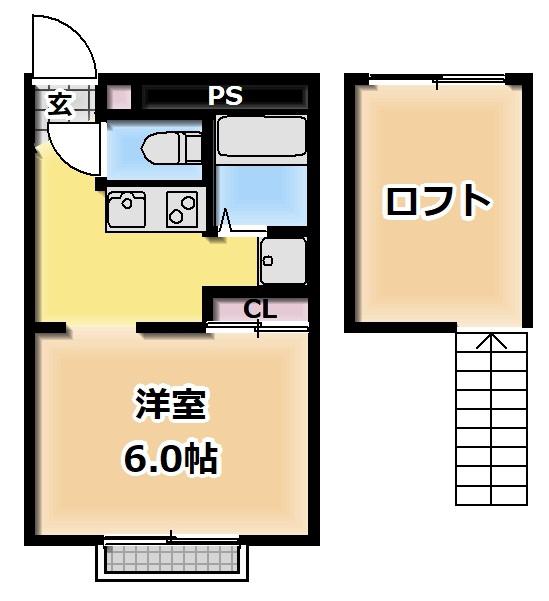 ポラリス(1K/2階)の間取り写真