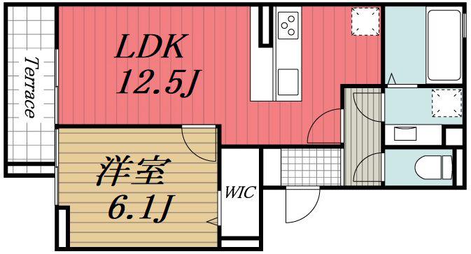 KOCHIA N・S S棟(1LDK/1階)の間取り写真