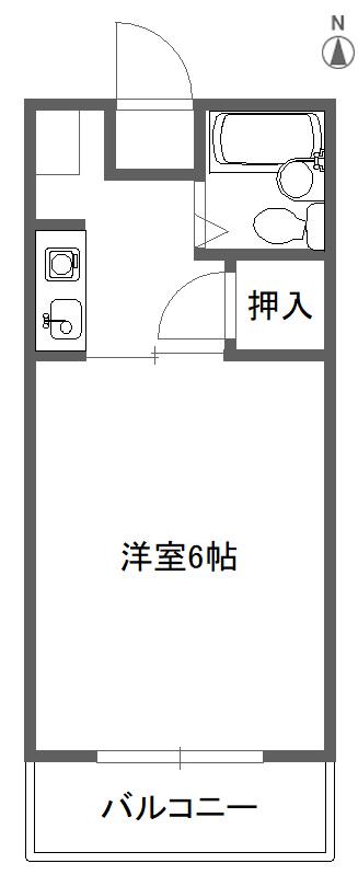 パーセル(1K/1階)の間取り写真