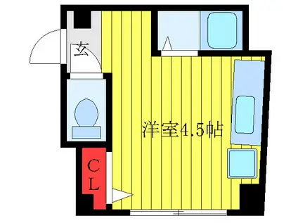 ファインO.T(ワンルーム/3階)の間取り写真
