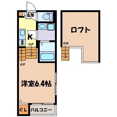 ETERNAL COURT TSURUMAI(1K/1階)の間取り写真