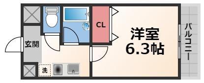 ヴィラ サンシャイン(1K/5階)の間取り写真