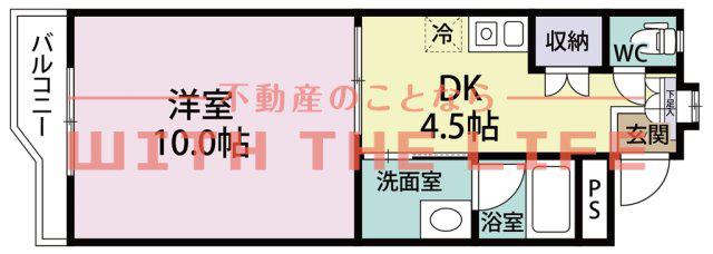 ハイツ櫛原プラスワン(1DK/2階)の間取り写真