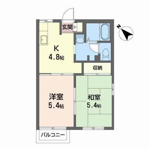 ディアスZENC(2K/1階)の間取り写真