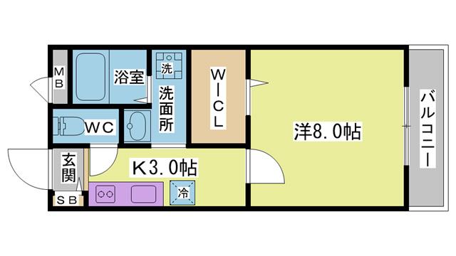 コンフォール(1K/2階)の間取り写真