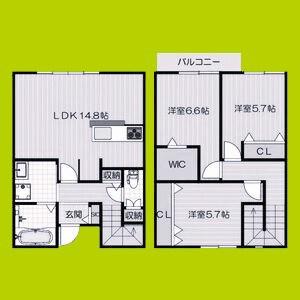 メゾネット別所(3LDK/1階)の間取り写真