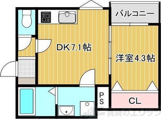 LA-CREA香露園(1DK/3階)の間取り写真