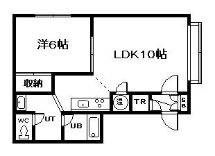 ベーレンスB(1LDK/2階)の間取り写真
