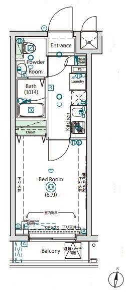 ヴォーガコルテ武蔵小山(1K/3階)の間取り写真