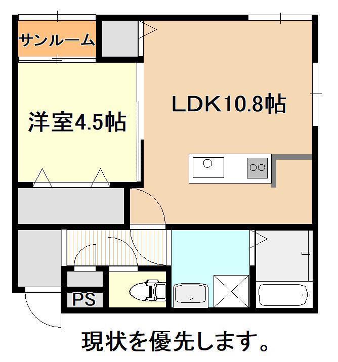 FLOURISH IN 上所駅前(1LDK/1階)の間取り写真