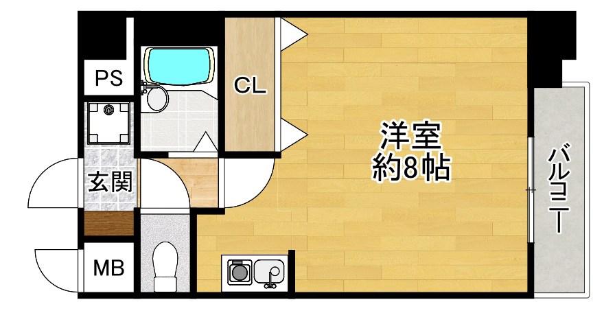 エトワールヴィル R南樟葉(1K/2階)の間取り写真