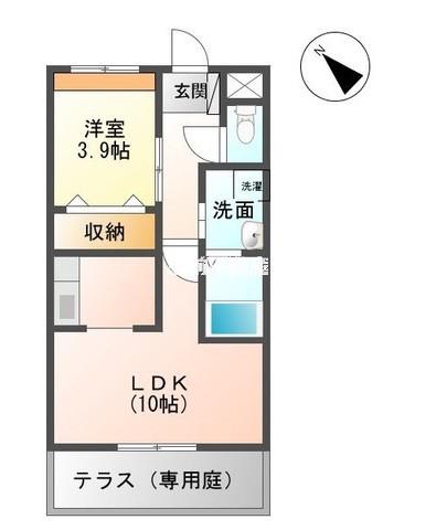 ディアズMSK(1LDK/1階)の間取り写真