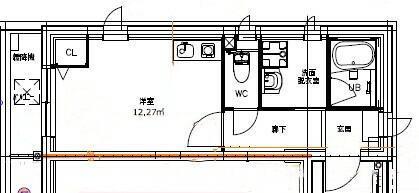 PLUS DOOR NAKANO(ワンルーム/2階)の間取り写真