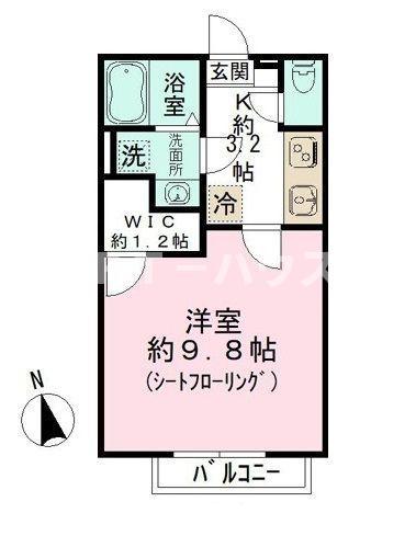 ボナリベール(1K/1階)の間取り写真