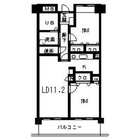 カーサ・クララ(2LDK/2階)の間取り写真