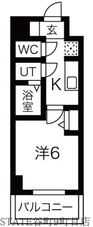 スプランディッド天王寺パークサイド(1K/12階)の間取り写真