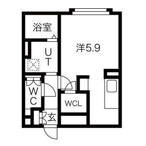 WELL COURT TENMA(ワンルーム/2階)の間取り写真