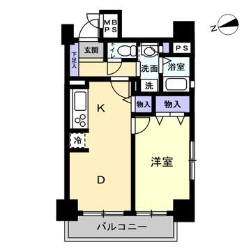 セザールスカイタワー銀座東(1LDK/6階)の間取り写真