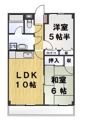 セントラルハイツ(2LDK/3階)の間取り写真