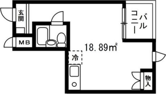 メゾンプリムローズ(ワンルーム/2階)の間取り写真