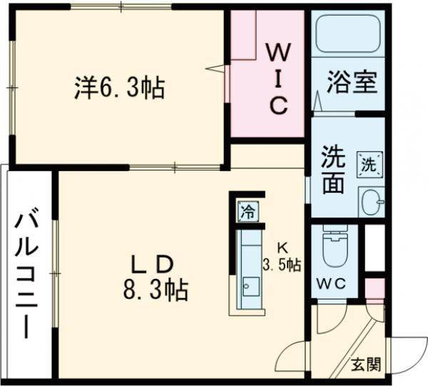 BILLS 棗(1LDK/1階)の間取り写真