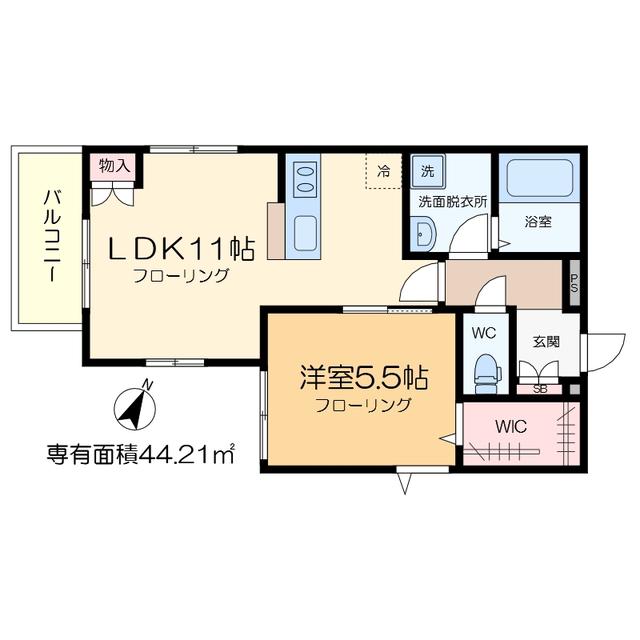 LES LIENS(1LDK/2階)の間取り写真