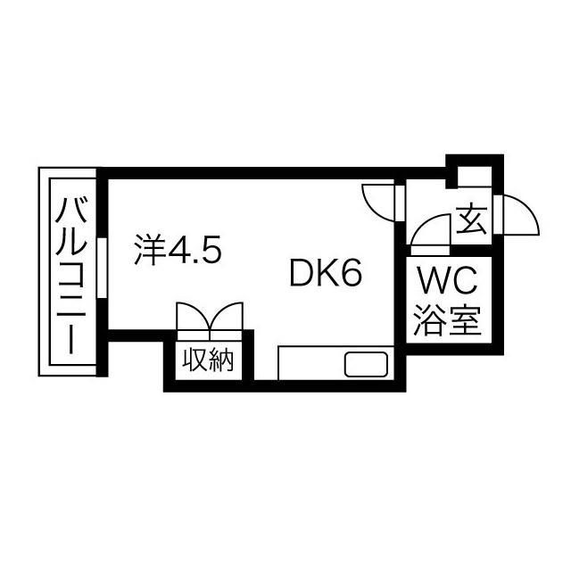 藤井ビル菊水I(1DK/6階)の間取り写真