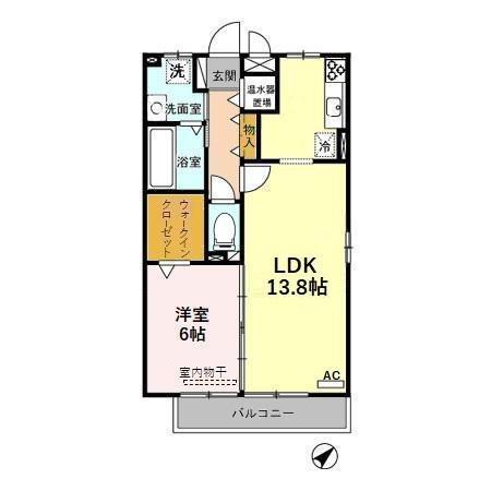 セジュール・ユー(1LDK/3階)の間取り写真