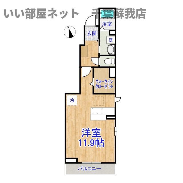 アザレア(ワンルーム/1階)の間取り写真