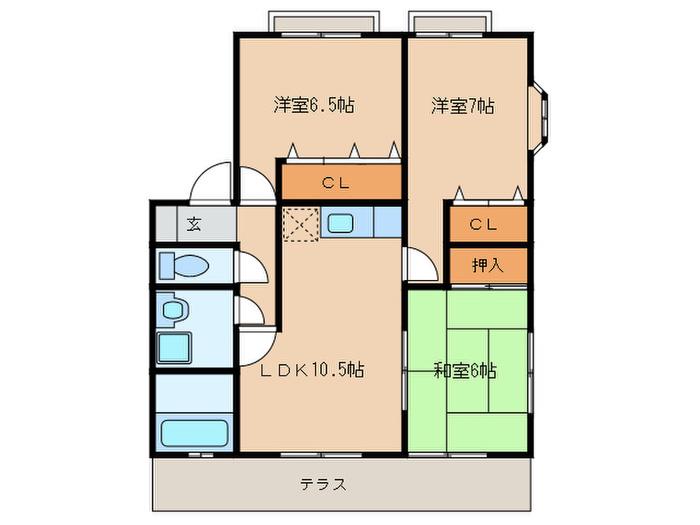 エミネントハイムII(3LDK/1階)の間取り写真