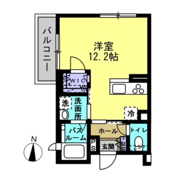ボンジュルネ(ワンルーム/1階)の間取り写真