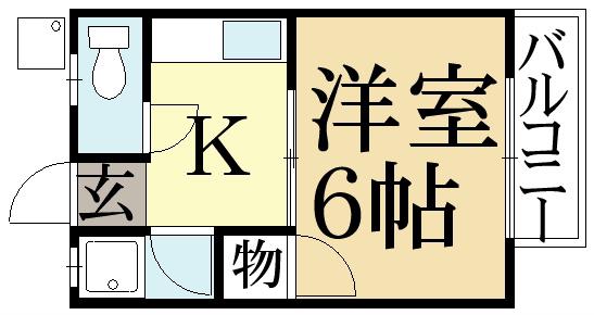 松ヶ崎グリーンハイツ(1K/1階)の間取り写真