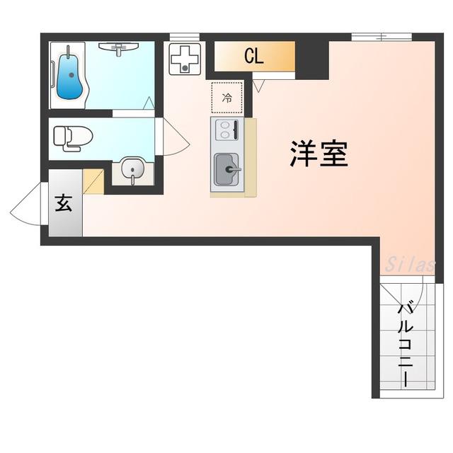 VITA NUOVA 堺(ワンルーム/9階)の間取り写真