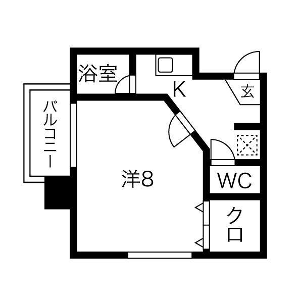 フォーシーズン(1K/4階)の間取り写真