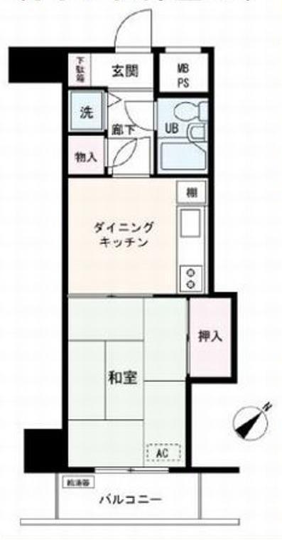 ライオンズマンション関内第3(1DK/6階)の間取り写真