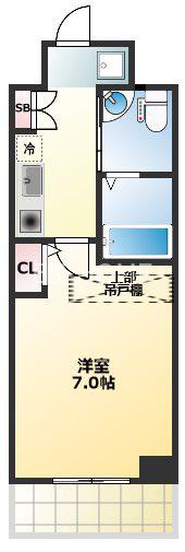SERENITE本町 ROJI 02(1K/6階)の間取り写真